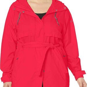 Columbia Women's Pardon My Trench Rain Jacket – Red Lily – XXL